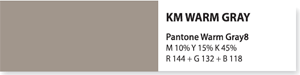 KM WARM GRAY pantone warm gray8 M10% Y15% K45% R144+G132+B118