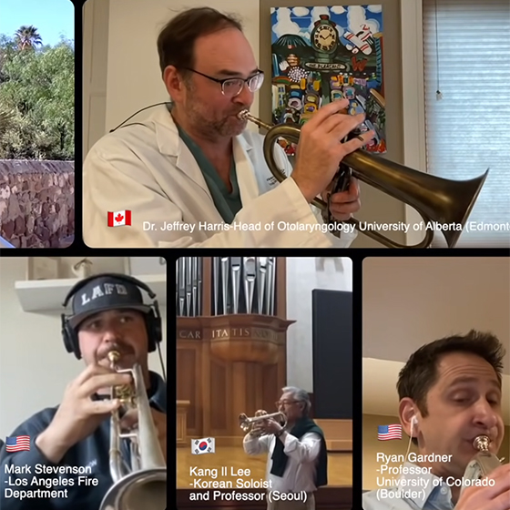 전 세계 38명의 트럼펫 연주자 온라인으로 협연 펼쳐
